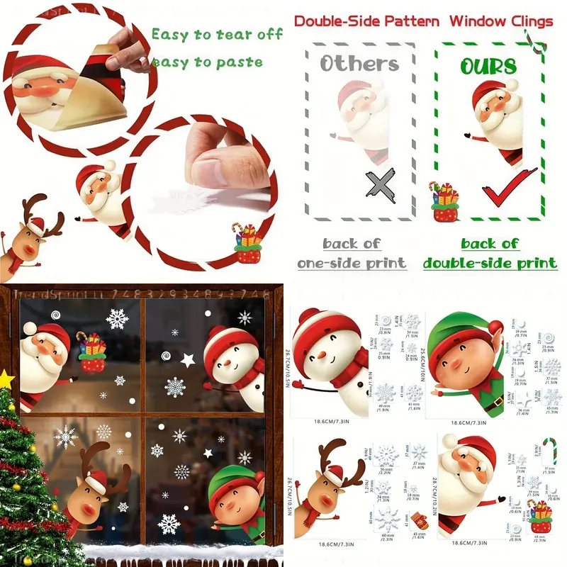 Snowflake Window Decal - 82 шт. рождественских наклеек на окна: