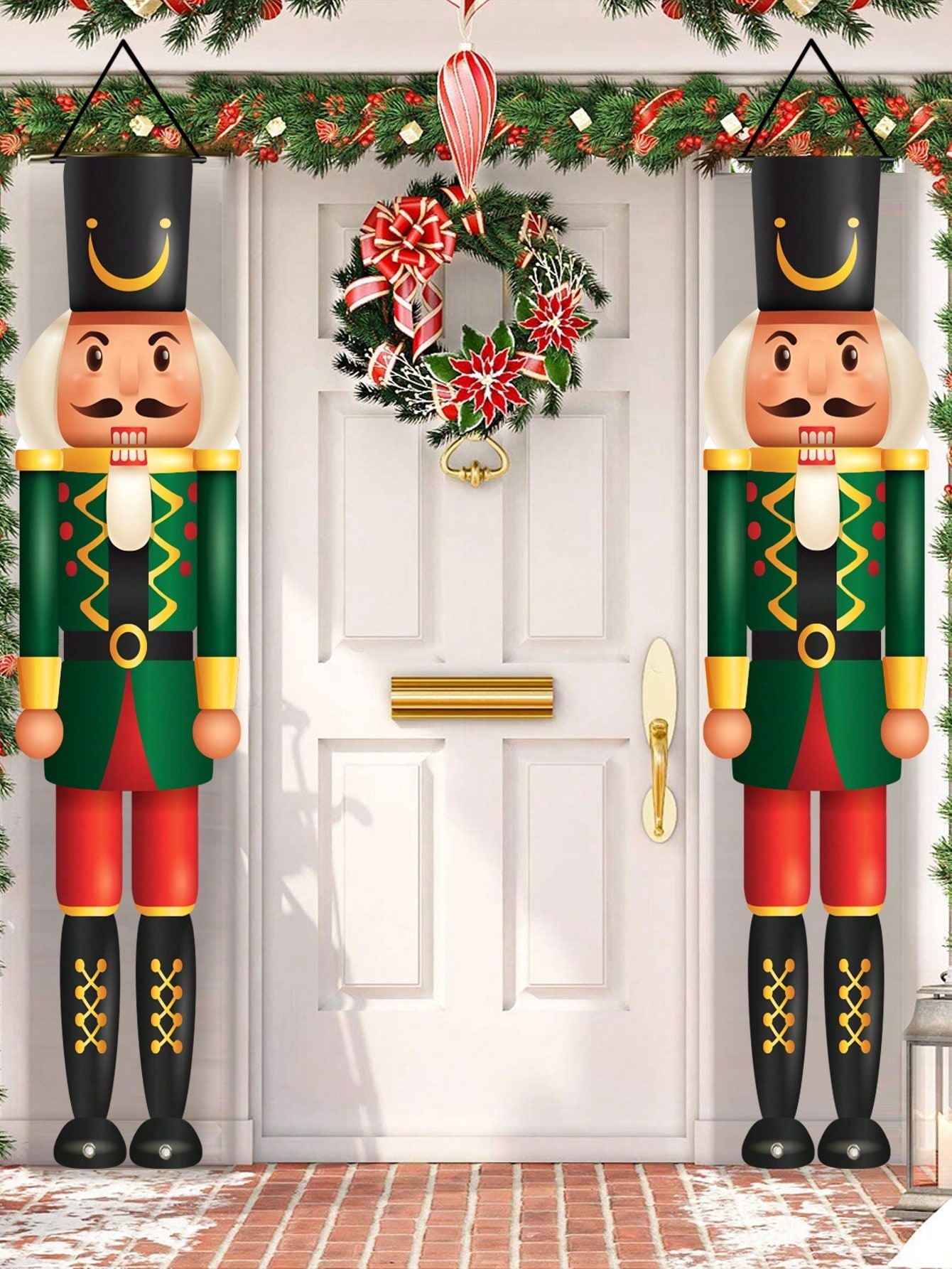 Nutcracker Figurine - Рождественский баннер для крыльца с изображением