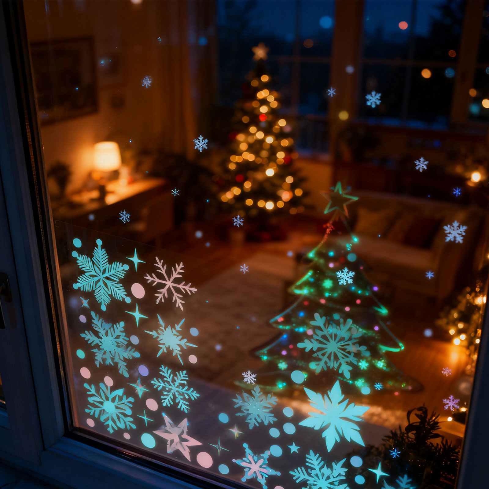 Snowflake Window Decal - 3 листа рождественских наклеек на окна