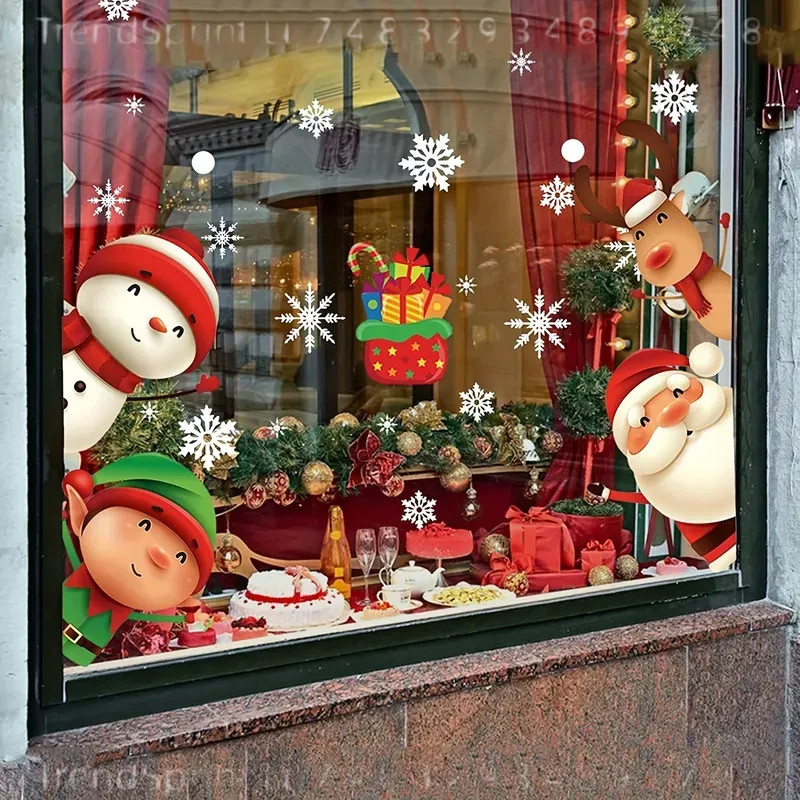 82 шт. рождественских наклеек  – обзор и цена Snowflake Window Decal