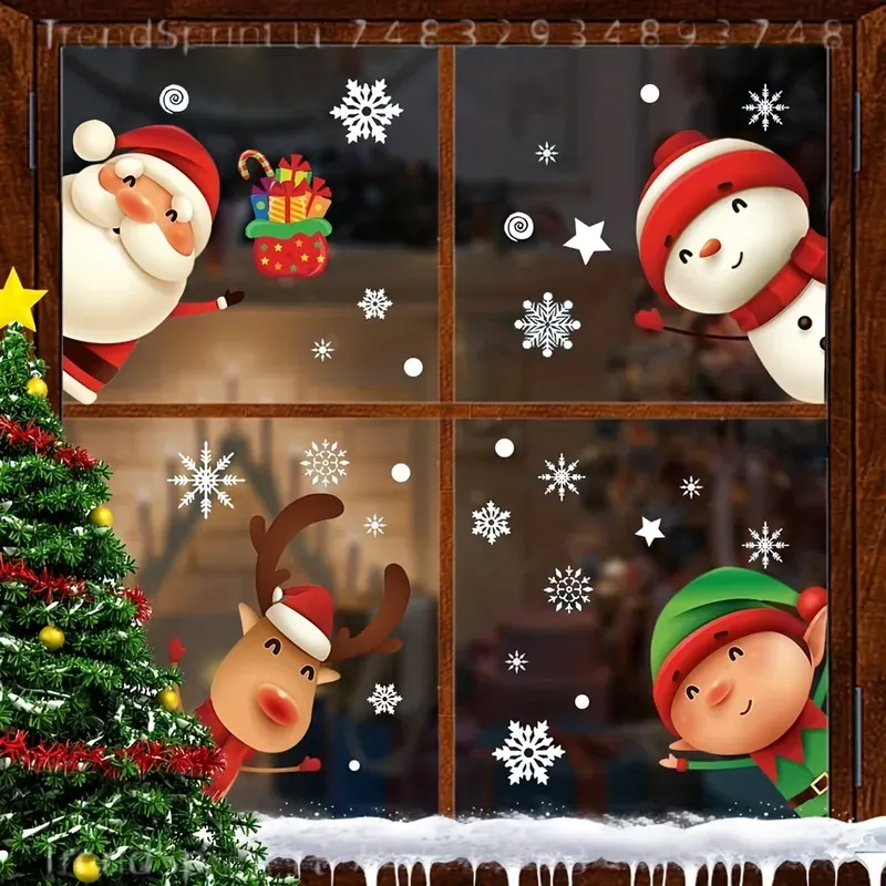82 шт. рождественских наклеек  – обзор и цена Snowflake Window Decal