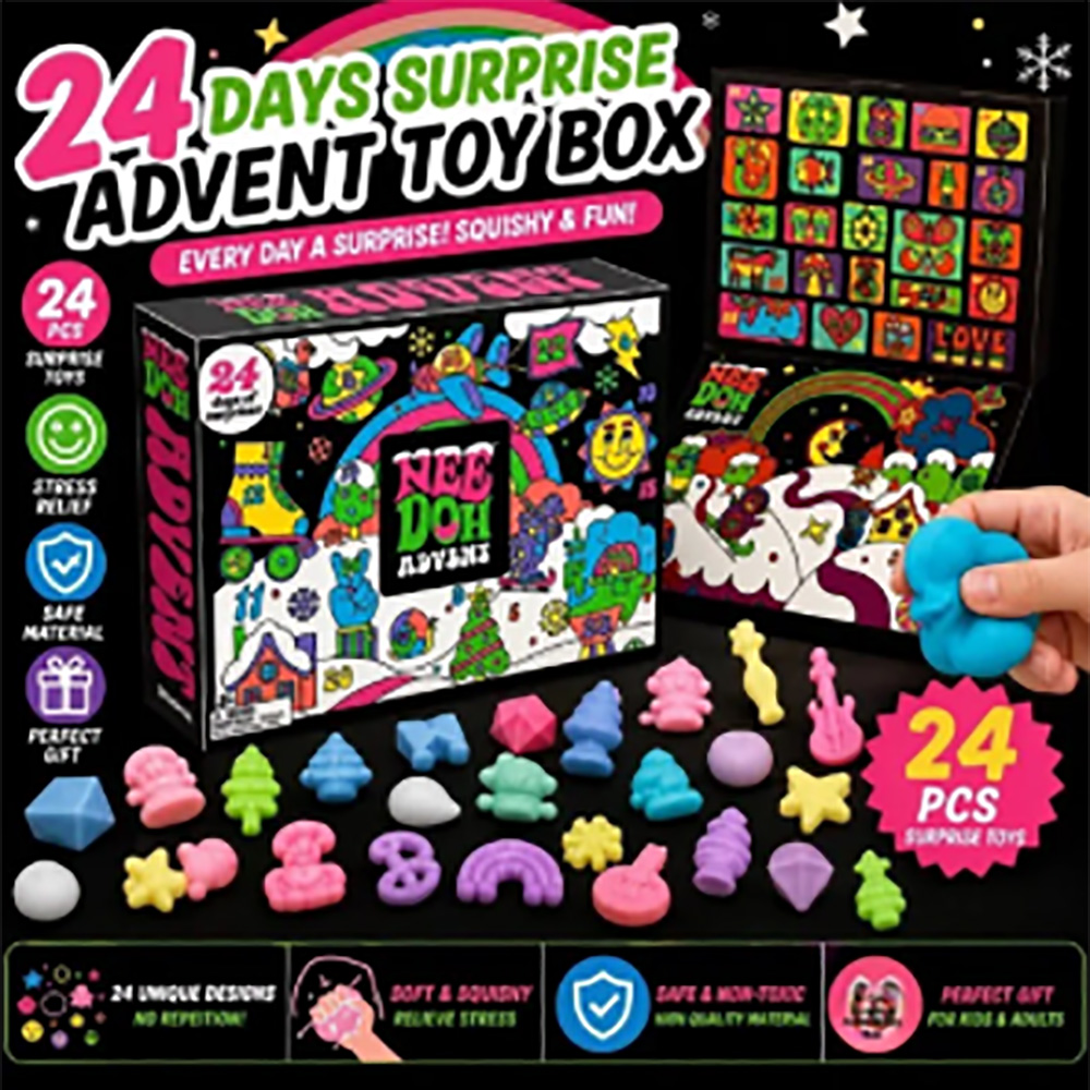 24 шт. Nee-Doh Squish Fidget A – обзор и цена Advent Calendar Gift
