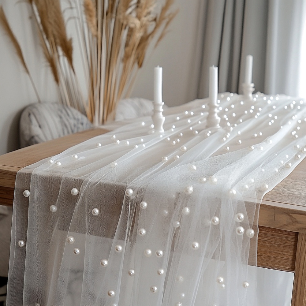 Скатерть-дорожка из жемчужного – обзор и цена Christmas Table Runner