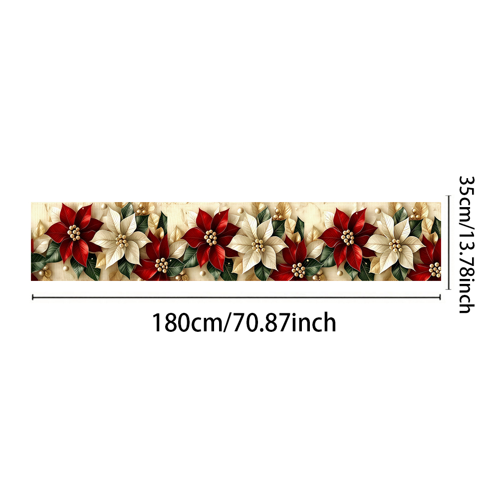 Винтажная красно-белая рождест – обзор и цена Christmas Table Runner